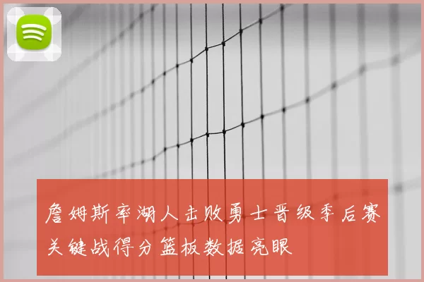 詹姆斯率湖人击败勇士晋级季后赛关键战得分篮板数据亮眼