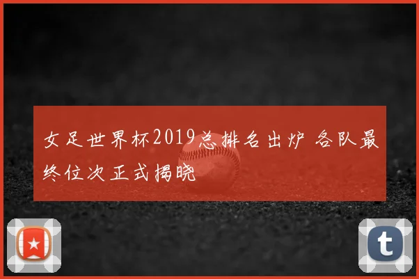 女足世界杯2019总排名出炉 各队最终位次正式揭晓