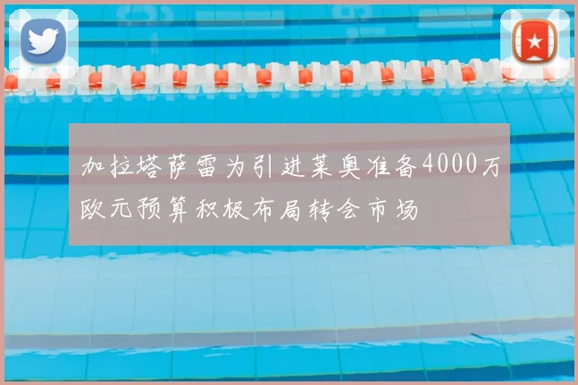 加拉塔萨雷为引进莱奥准备4000万欧元预算积极布局转会市场